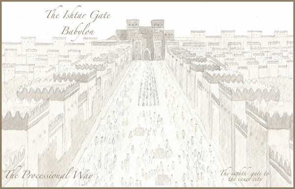 The Ishtar Gate Babylon Sketch