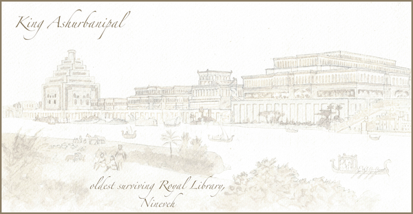 King Ashurbanipal Oldest Surviving Royal Library, Nineveh Sketch