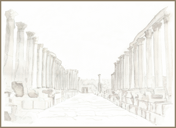 Colonnaded Street Antioch Sketch