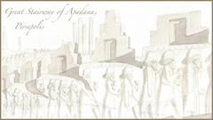 Apadana Palace and Throne Hall 'Hundred Column Hall' 518 BC, Darius 1,King of Kings, Archaemenid Empire, Persepolis sketch